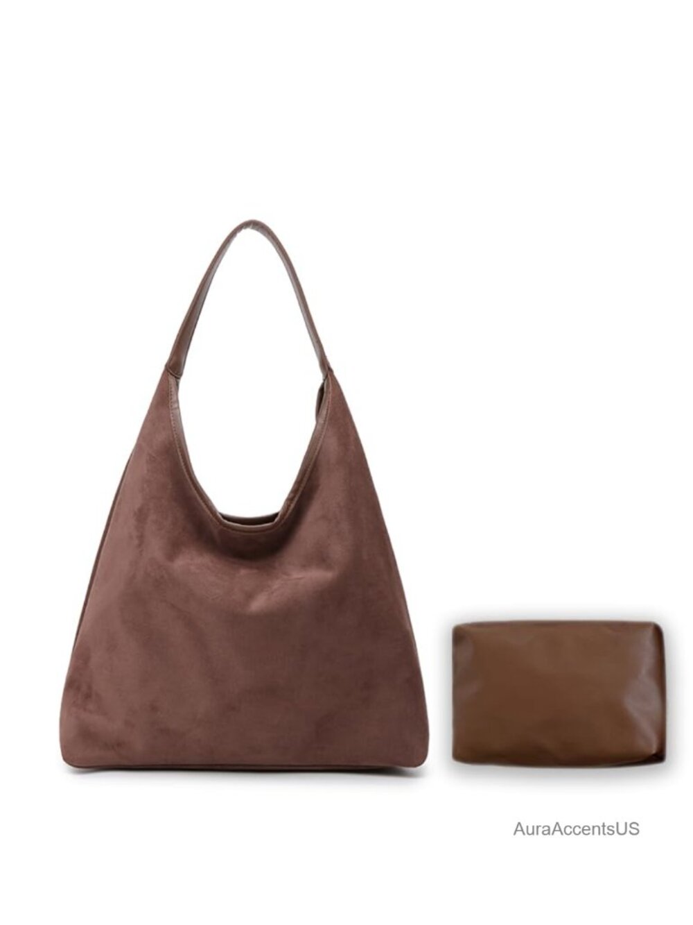 Faux Suede Tote Bag for Women with Large Capacity and Shoulder Strap
